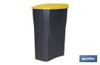 Yellow recycling bin | Suitable for recycling plastics and packaging materials | Available in three different capacities and sizes - Cofan