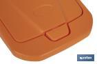 Orange recycling bin | Suitable for recycling organic waste | Available in three different capacities and sizes - Cofan