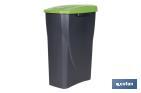 Cubo de basura verde para reciclar materiales de vidrio | Tres medidas y capacidades diferentes - Cofan