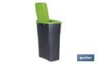 Cubo de basura verde para reciclar materiales de vidrio | Tres medidas y capacidades diferentes - Cofan