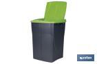 Cubo de basura verde para reciclar materiales de vidrio | Tres medidas y capacidades diferentes - Cofan