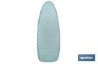 PADDED COTTON IRONING BOARD COVER | SIZE: 140 X 60CM | BLUE PRINT WITH POLKA DOTS