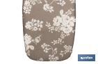 Padded cotton ironing board cover | Size: 140 x 60cm | Grey print with flowers - Cofan