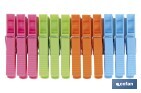 Plastic clothes pegs | Pack of 12 pieces | High quality | Size: 9cm in length | Multi-purpose clothes pegs - Cofan
