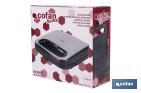 Sandwichera | Revestimiento antiadherente | Compartimentos para 2 sándwiches | Potencia: 750 W | Medidas: 23,7 x 23,3 x 9 cm - Cofan