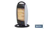 Oscillating halogen heater | Three power settings: 400W, 800W and 1,200W | Instantaneous heat diffusion | Three halogen tubes | Anti-tip safety system - Cofan