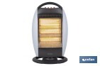 Oscillating halogen heater | Three power settings: 400W, 800W and 1,200W | Instantaneous heat diffusion | Three halogen tubes | Anti-tip safety system - Cofan