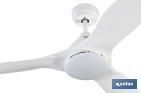 Ventilador de techo blanco con 3 aspas y luz led | Motor DC (bajo consumo) y potencia de 55 W - Cofan