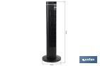 Quiet tower fan with remote control | Black | Includes a remote control and a timer (8 hours) - Cofan