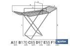 Winged Clothes Airer | With Folding Wings & Wheels | Aluminium & Polypropylene - Cofan