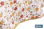 Mantel redondo antimanchas resinado con estampado de florecillas | Materiales: 50% algodón y 50% poliéster | Diámetro: 1,40 m - Cofan