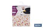Mantel redondo antimanchas resinado con estampado de florecillas | Materiales: 50% algodón y 50% poliéster | Diámetro: 1,40 m - Cofan