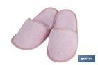 CHAUSSONS DE BAIN | MODÈLE FLOR | COULEUR ROSE CLAIR | 100 % COTON | GRAMMAGE 500 G/M² | TAILLE M OU L