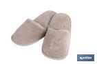 Bath slippers | Abisinia Model | Beige | 100% cotton | Weight: 500g/m² | Size: M or L - Cofan