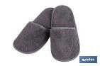BATH SLIPPERS | PIEDRA MODEL | ANTHRACITE GREY | 100% COTTON | WEIGHT: 500G/M² | SIZE: M OR L