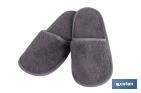 CHAUSSONS DE BAIN | MODÈLE PIEDRA | COULEUR GRIS ANTHRACITE | 100 % COTON | GRAMMAGE 500 G/M² | TAILLE M OU L