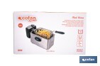 Freidora Eléctrica | Modelo Riaza | Fabricada en Acero Inoxidable cepillado | 2000 W | Capacidad 3 L - Cofan