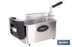 Freidora Eléctrica | Modelo Riaza | Fabricada en Acero Inoxidable cepillado | 2000 W | Capacidad 3 L - Cofan