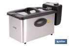 Freidora Eléctrica | Modelo Riaza | Fabricada en Acero Inoxidable cepillado | 2000 W | Capacidad 3 L - Cofan
