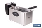 Freidora Eléctrica | Modelo Riaza | Fabricada en Acero Inoxidable cepillado | 2000 W | Capacidad 3 L - Cofan