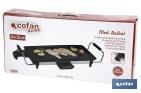 Plancha Asadora Eléctrica | Placa de aluminio antiadherente | Potencia de 2000 W | Medidas: 45 x 25 x 7 cm - Cofan