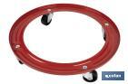 Soporte metálico con 4 ruedas para Bombona de Butano | Resistente hasta 50 kg | Porta bombonas en color rojo - Cofan
