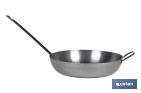 POLISHED STEEL LYONNAISE FRYING PAN | SIZE: Ø400MM | WITH HANDLES | TRADITIONAL FORMAT | RUST RESISTANT