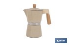CAFETERA ITALIANA INDUCCIÓN | CAPACIDAD: 6 TAZAS | CUERPO DE ALUMINIO | MANGOS DE MADERA | APTA PARA TODO TIPO DE FUEGOS | DISPONIBLE EN DIFERENTES COLORES