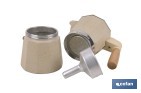Cafetera italiana inducción | Capacidad: 6 tazas | Cuerpo de aluminio | Mangos de madera | Apta para todo tipo de fuegos | Disponible en diferentes colores - Cofan