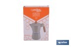 Cafetera italiana inducción | Capacidad: 6 tazas | Cuerpo de aluminio | Mangos de madera | Apta para todo tipo de fuegos | Disponible en diferentes colores - Cofan
