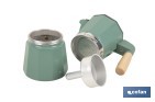 Cafetera italiana inducción | Capacidad: 6 tazas | Cuerpo de aluminio | Mangos de madera | Apta para todo tipo de fuegos | Disponible en diferentes colores - Cofan