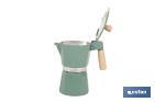 Cafetera italiana inducción | Capacidad: 6 tazas | Cuerpo de aluminio | Mangos de madera | Apta para todo tipo de fuegos | Disponible en diferentes colores - Cofan