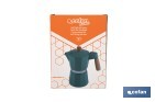 Cafetera italiana inducción | Capacidad: 6 tazas | Cuerpo de aluminio | Mangos de madera | Apta para todo tipo de fuegos | Disponible en diferentes colores - Cofan