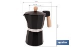Cafetera italiana inducción | Capacidad: 6 tazas | Cuerpo de aluminio | Mangos de madera | Apta para todo tipo de fuegos | Disponible en diferentes colores - Cofan