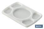 5 compartment serving platter | Size: 30 x 20 x 1.5cm | White - Cofan