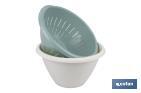 Set de Ensaladera y Escurridor de Verduras | Color: blanco y verde | Medida: 30 x 19 cm - Cofan