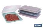 Pack de 4 fiambreras portaembutidos apilables | Tapa transparente | Conservación de alimentos | Medidas: 25 x 17 x 3 cm - Cofan