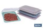 Pack de 4 fiambreras portaembutidos apilables | Tapa transparente | Conservación de alimentos | Medidas: 25 x 17 x 3 cm - Cofan