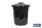 Trash bin | Black | 50L Capacity | Locking metal handles integrated | Trash bin with lid - Cofan