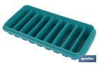 Rectangular ice cube tray with lid | Turquoise | Size: 12.5 x 26 x 4cm - Cofan