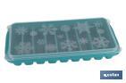 Rectangular ice cube tray with lid | Turquoise | Size: 12.5 x 26 x 4cm - Cofan