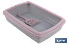 CAT LITTER TRAY | TWO COLOURS | SIZE: 47 X 31 X 11CM