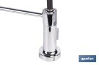 Grifo de cocina monomando con rociador | Caño giratorio 360° | Cuerpo de latón | Medidas: ø5 x 48 x 22 cm | Disponible en acabado cromado - Cofan