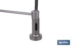 Grifo de cocina monomando con rociador | Caño giratorio 360° | Cuerpo de latón | Medidas: ø5 x 48 x 22 cm | Disponible en gris antracita metalizado - Cofan