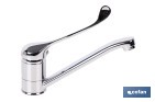 Grifo de cocina monomando con maneta higiénica | Adecuado para hostelería y centros sanitarios | Acabado cromado - Cofan