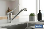 Grifo de cocina monomando con maneta higiénica | Adecuado para hostelería y centros sanitarios | Acabado cromado - Cofan