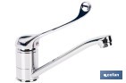Grifo de cocina monomando con maneta higiénica | Adecuado para hostelería y centros sanitarios | Acabado cromado - Cofan