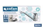 Grifo de cocina monomando con maneta higiénica | Adecuado para hostelería y centros sanitarios | Acabado cromado - Cofan