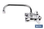 Grifo mezclador de pared con acabado cromado | Adecuado para cocina y lavadero | Disponible en diferentes distancias entre ejes - Cofan