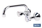 GRIFO MEZCLADOR DE PARED CON ACABADO CROMADO | ADECUADO PARA COCINA Y LAVADERO | DISPONIBLE EN DIFERENTES DISTANCIAS ENTRE EJES